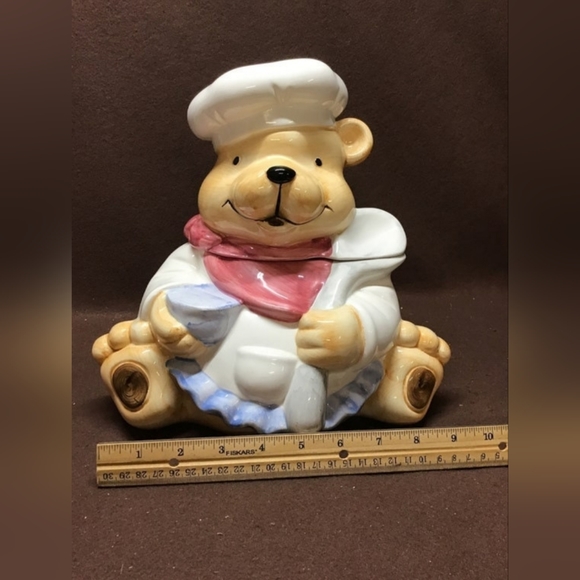 Sunshine teddy bear cookie jar ceramic multicolor large - Picture 7 of 10